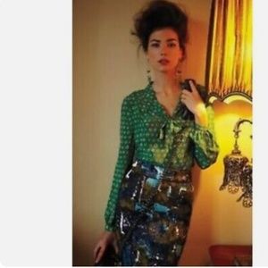 Tabitha Liquid Acres Pencil Skirt Blue Multi 0